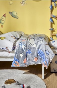 Плед з флуоресцентним принтом - сірий