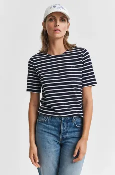 Женская темно-синяя футболка в полоску REG BRETON Синий XS Gant 4200591