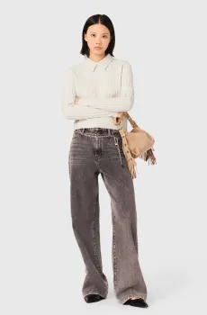 Женский белый шерстяной джемпер Белый 38 MAJE MFPPU00981_Ecru