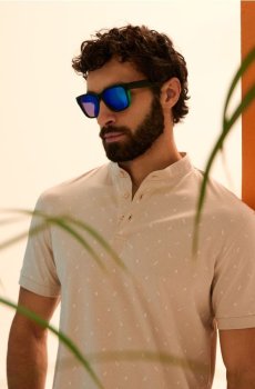 Сонцезахисні окуляри з прямокутною оправою - різнобарвний