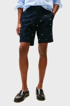 Мужские темно-синие шорты с узором BROOKLYN Синий 33 Tommy Hilfiger MW0MW38846