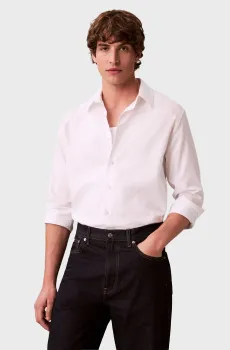 Мужская белая рубашка JACQUARD EASY Белый M Calvin Klein LV04LE111G