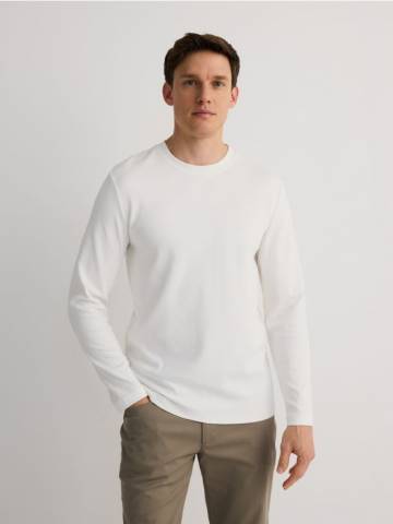 Reserved - Бавовняний світшот regular fit - білий - 126EG-00X Reserved - Бавовняний світшот regular fit - білий - 126EG-00X
