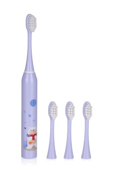Детская электрическая зубная щетка, синяя с рисунком медведя, 1 шт