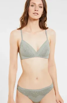 Женский оливковый бюстгальтер с тонкой треугольной чашкой YOUNG Оливковый 75C Etam 6527607