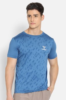 hummel Men Blue Erin Printed T-shirt