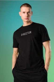 Бавовняна футболка з написом Director - чорний