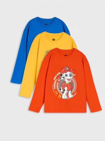 Довгий бавовняний лонгслів Paw Patrol 3 pack - різнобарвний Довгий бавовняний лонгслів Paw Patrol 3 pack - різнобарвний