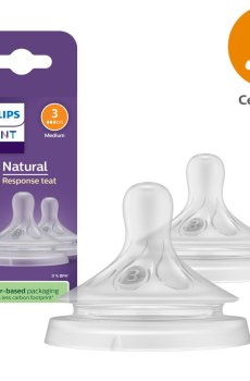 Соска PHILIPS AVENT Natural средний поток (3), от 1 месяца, 2 шт (SCY963/02)