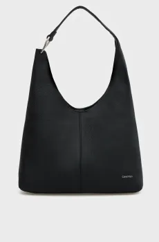 Женская черная кожаная сумка SLOUCHY LEATHER MD SHOULDER Черный ONESIZE Calvin Klein LV04F3543G