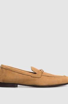 Коричневые лоферы из нубука с эмблемой Medusa