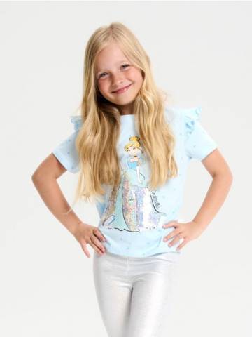 Футболка з паєтками Disney Princess - light blue Футболка з паєтками Disney Princess - light blue
