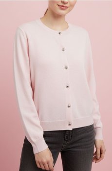 Кофта з декоративними ґудзиками - пастельний рожевий