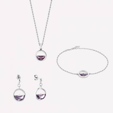 Серебряная подвеска Minimal B-52 15599 Бандл Горизонт dark purple Серебряная подвеска Minimal B-52 15599 Бандл Горизонт dark purple