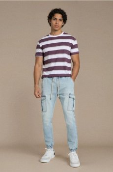 Джинси джогери з ефектом прання - синій