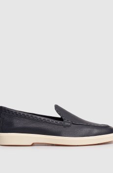Синие кожаные лоферы