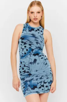 Женское синее платье с узором Синий XS Tally Weijl SDRPEBLOMER