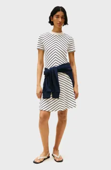 Женское белое платье в полоску MODERN F&F KNEE Белый S Tommy Hilfiger WW0WW45521