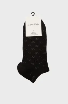 Мужские черные носки (2 пары) CK MEN SNEAKER 2P ALL OVER LOGO Черный 39-42 Calvin Klein 701218715