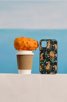 Силіконовий чохол для iPhone 11/XR з мотивом гепарда - темно-зелений