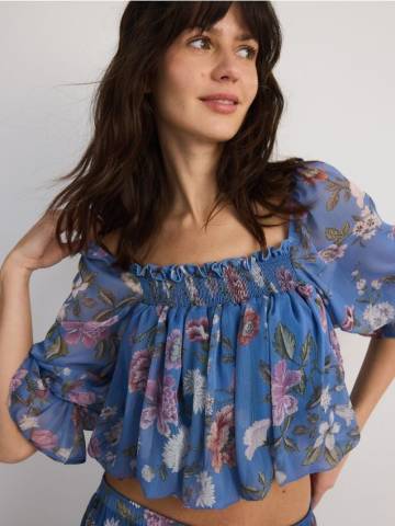 Reserved - Узорчата блузка з оборками - різнобарвний - TC575-MLC Reserved - Узорчата блузка з оборками - різнобарвний - TC575-MLC