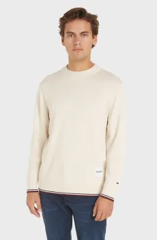 Мужской белый джемпер MONOTYPE GS TIPPED CREW NECK Белый XXL Tommy Hilfiger MW0MW32037