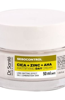Матирующий дневной крем для лица Dr. Sante Sebocontrol Cica + Zinc + AHA Mattifying Day Cream, 50 мл