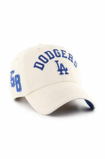 Хлопковая кепка 47 brand MLB Los Angeles Dodgers цвет бежевый с аппликацией B-CLBFB12GWS-Y0 Хлопковая кепка 47 brand MLB Los Angeles Dodgers цвет бежевый с аппликацией B-CLBFB12GWS-Y0