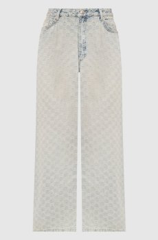 Голубые джинсы в монограммы шаблон