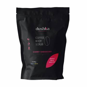 Кофейный скраб для тела Dushka Cherry Cheesecake Coffee Body Scrab, 200 г Кофейный скраб для тела Dushka Cherry Cheesecake Coffee Body Scrab, 200 г