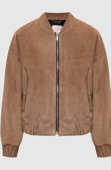 Коричневый замшевый бомбер