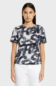 Женская футболка с узором Sprayed letters Разноцветный XS G-Star RAW D26066,C565