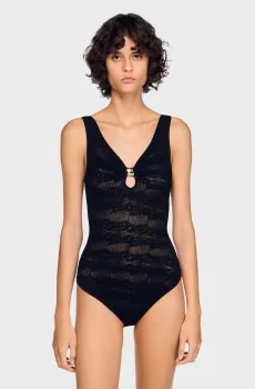 Женское черное боди Черный M Sandro SFPBD00042_Black