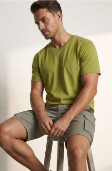 Бавовняна футболка basic - жовто-зелений