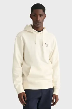 Мужское белое худи LOGO SCRIPT Белый XXL Gant 2037045