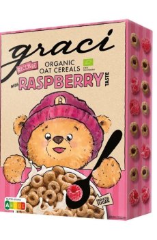 Детский сухой завтрак graci Oat Cereals With Raspberry, 300 г