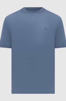 Синяя футболка с вышивкой