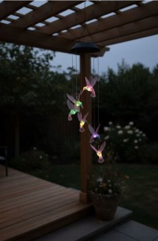 Сонячні LED-ліхтарики у формі колібрі - різнобарвний