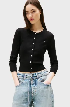 Женский черный кардиган POINTELLE CREW NECK Черный XS Tommy Jeans DW0DW20966