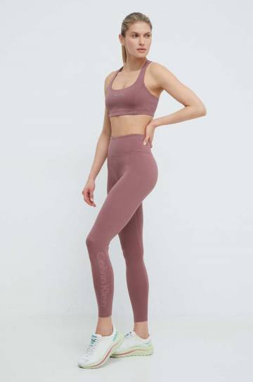 Спортивный бюстгальтер Calvin Klein Performance цвет розовый однотонный Спортивный бюстгальтер Calvin Klein Performance цвет розовый однотонный