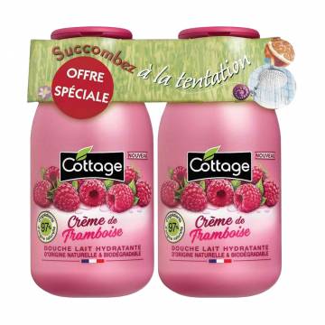 Увлажняющее молочко для душа Cottage Moisturizing Shower Milk, Raspberry Cream, 2*250 мл Увлажняющее молочко для душа Cottage Moisturizing Shower Milk, Raspberry Cream, 2*250 мл