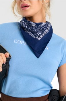 Бавовняна бандана з візерунком пейслі - темно-синій