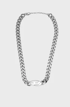 Мужское серебристое ожерелье Серебряный ONESIZE Diesel DX1433040
