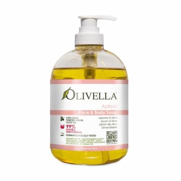 Жидкое мыло для лица и тела Olivella Face & Body Soap Абрикос, 500 мл Жидкое мыло для лица и тела Olivella Face & Body Soap Абрикос, 500 мл