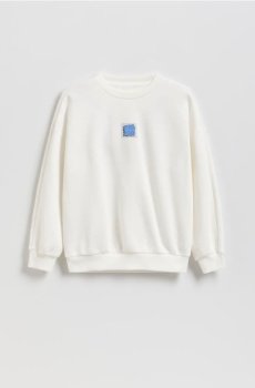 Reserved - Бавовняний світшот оверсайз - кремовий - 574HR-01X