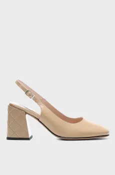 Женские бежевые кожаные слингбэки Бежевый 39 Respect VS56-148363