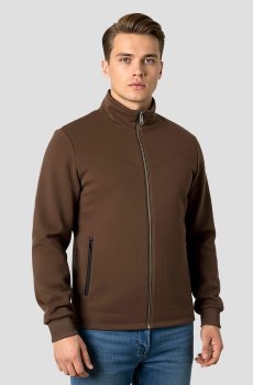 Бомбер из кашемира и воротником стойкой DV-115-Brown