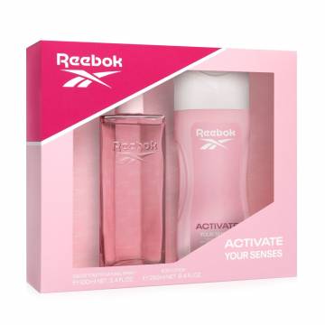 Парфюмированный набор женский Reebok Activate Your Senses (туалетная вода, 100 мл + лосьон для тела, 250 мл) Парфюмированный набор женский Reebok Activate Your Senses (туалетная вода, 100 мл + лосьон для тела, 250 мл)