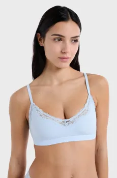 Женский голубой топ-брасьер PURE SOFT Голубой L Etam 6557668