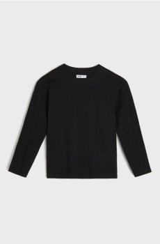 Бавовняна футболка з довгим рукавом - чорний